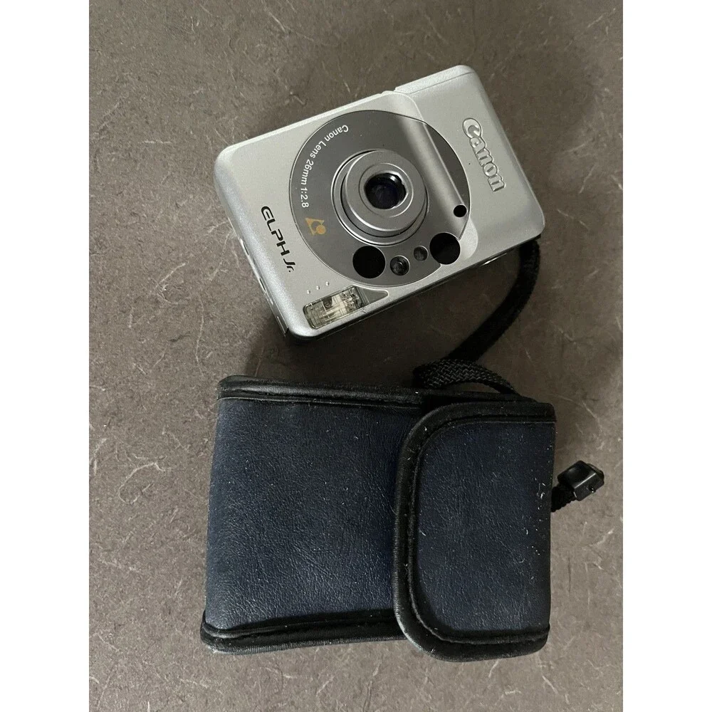 Canon Elph Jr 35mm Film Camera with strap and carry case